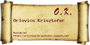 Orlovics Krisztofer névjegykártya